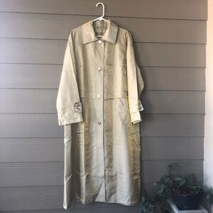 J. Gallery Vintage Long Belted Trench Jacket windbreaker Coat Size 16